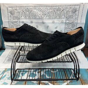 Cole Haan Zerogrand Black Suede Leather Wingtip Oxford 23740 Men’s Size 10.5